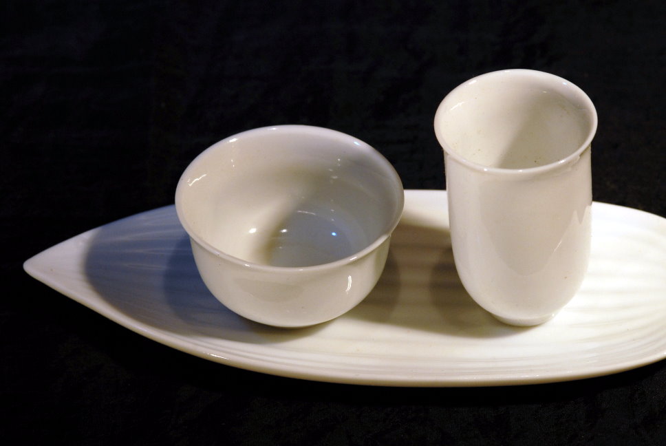 Bambuszlevél porcelán teáscsésze